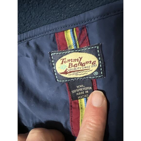 Tommy Bahama Men's Blue Regular Fit Long Sleeve 1/4 Zip Sweater - Size XXL - Picture 3 of 4